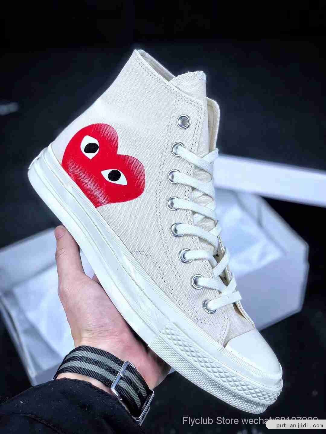 CDG Play x CONVERSE 1970s 匡威川久保玲 play爱心联名帆布鞋  环保绿色中底布 原盒原标 细节做工全面升级‼