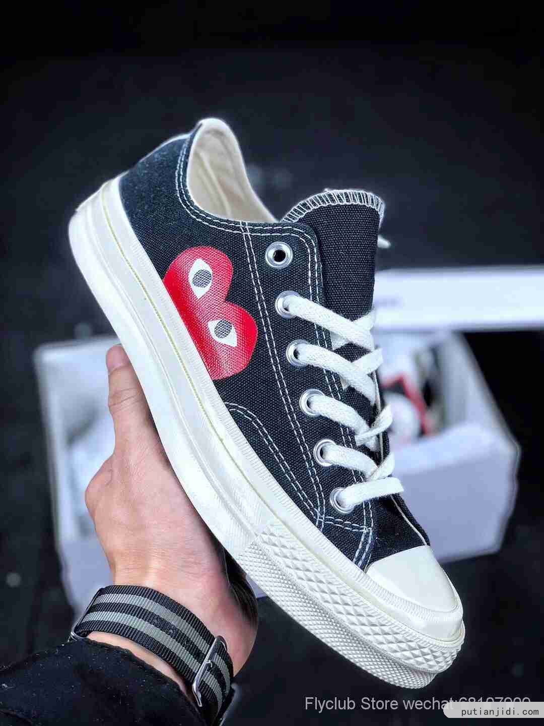 CDG Play x CONVERSE 1970s 匡威川久保玲 play爱心联名帆布鞋  环保绿色中底布 原盒原标 细节做工全面升级‼