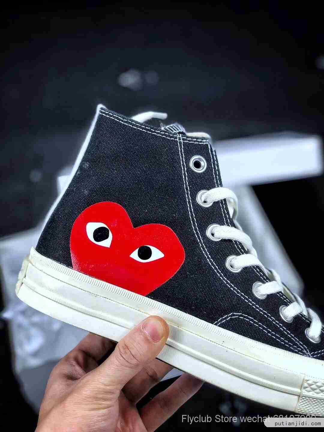 CDG Play x CONVERSE 1970s 匡威川久保玲 play爱心联名帆布鞋  环保绿色中底布 原盒原标 细节做工全面升级‼